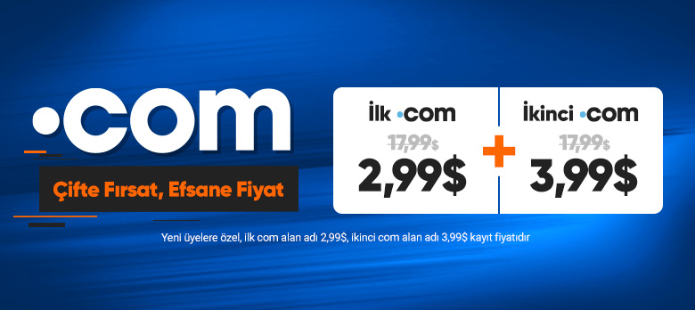  .COM Yeni Alım 2.99$ Kampanyası