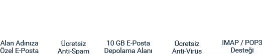 Ücretsiz Anti Spam ve 50 GB Posta Kutusu ve Ücretsiz Anti-Virüs İçeren Mail Hosting